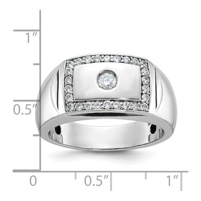 Men's 14K White Gold Diamond Rectangle Ring Mounting – view 8