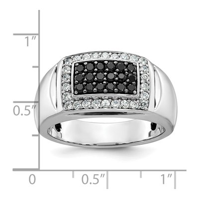 Men's 14K White Gold Black Diamond Ring Mounting – view 3