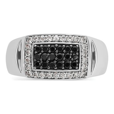 Men's 14K White Gold Black Diamond Ring Mounting – view 5