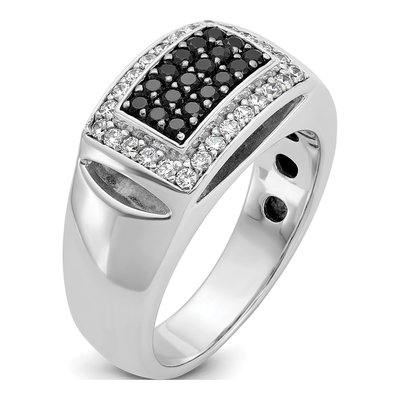 Men's 14K White Gold Black Diamond Ring Mounting – view 7
