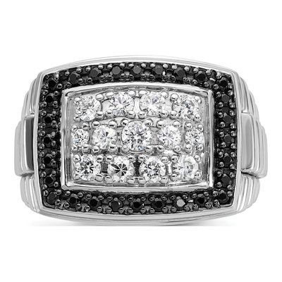 Men's 14K White Gold Black Diamond Ring Mounting – view 4
