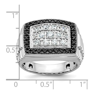 Men's 14K White Gold Black Diamond Ring Mounting – view 8