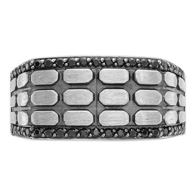 Men's 14K White Gold Cobblestone Textured Ring Mounting – view 6