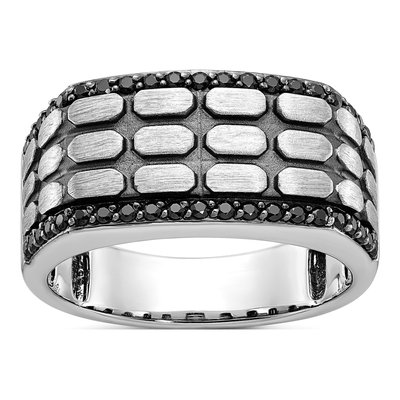 Men's 14K White Gold Cobblestone Textured Ring Mounting