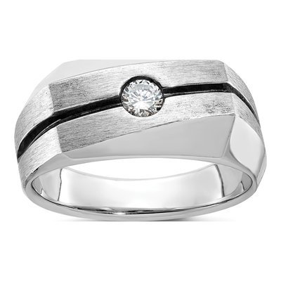 Men's 14K White Gold Diamond Ring Mounting