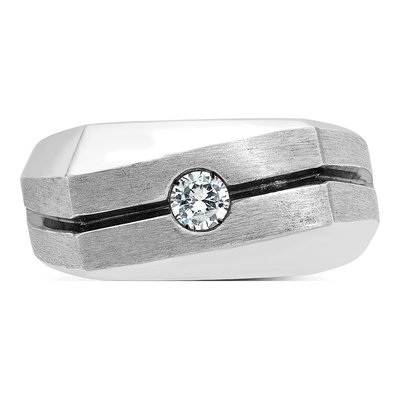 Men's 14K White Gold 1/5 ct tw Diamond Ring – view 6