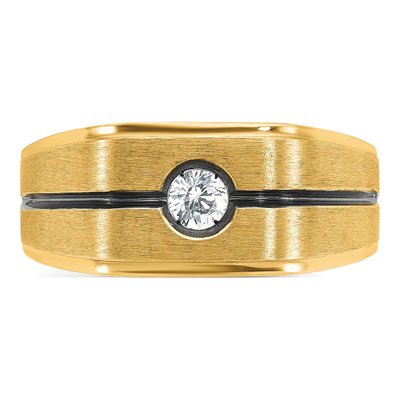 Men's 10K Yellow Gold Black Diamond Ring Mounting – view 4
