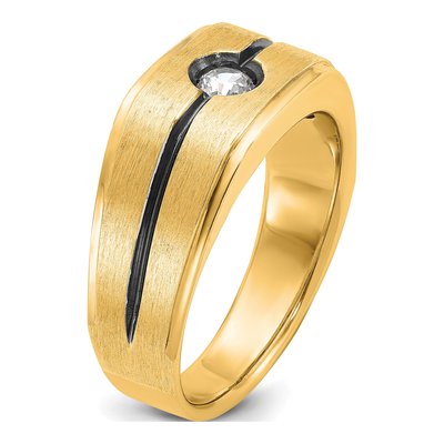 Men's 10K Yellow Gold Black Diamond Ring Mounting – view 6