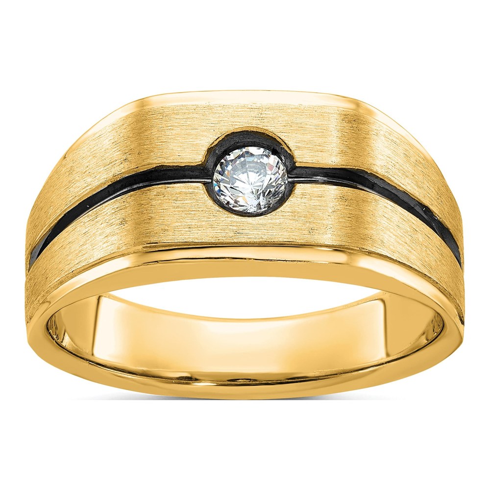Men's 10K Yellow Gold Black Diamond Ring Mounting