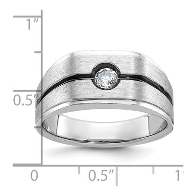 Men's 14K White Gold Black Diamond Ring Mounting – view 3