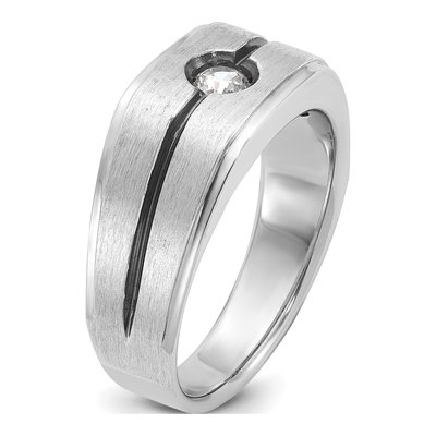 Men's 14K White Gold Black Diamond Ring Mounting – view 8