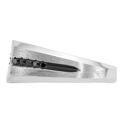 Men's 14K White Gold Grooved Ring Mounting – view 5