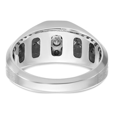 Men's 14K White Gold Grooved Ring Mounting – view 7