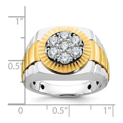 Men's 10K Two-Tone Gold Diamond Cluster Ring Mounting – view 2