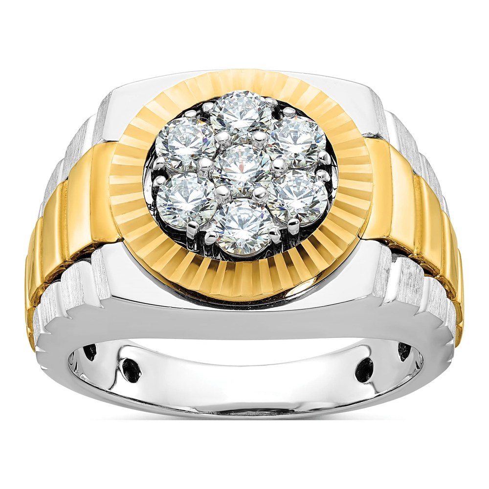Men's 10K Two-Tone Gold Diamond Cluster Ring Mounting