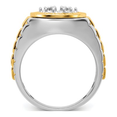 Men's 14K Two-Tone Gold Diamond Cluster Ring Mounting – view 2
