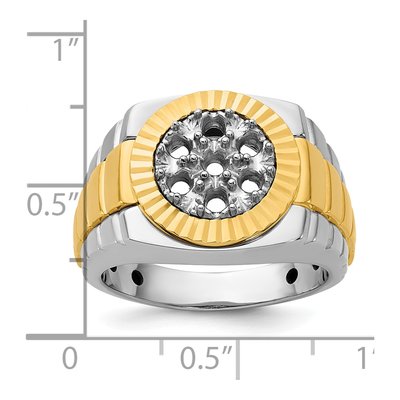 Men's 14K Two-Tone Gold Diamond Cluster Ring Mounting – view 3