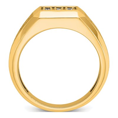 Men's 10K Yellow Gold Diamond Square Cluster Ring Mounting – view 2