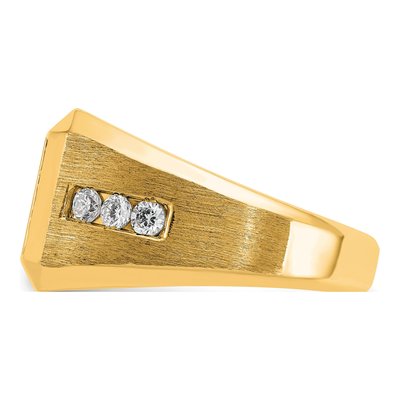 Men's 10K Yellow Gold Diamond Square Cluster Ring Mounting – view 3