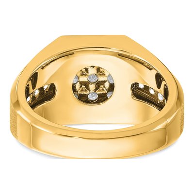 Men's 10K Yellow Gold Diamond Square Cluster Ring Mounting – view 5