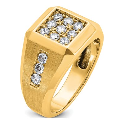 Men's 10K Yellow Gold Diamond Square Cluster Ring Mounting – view 6