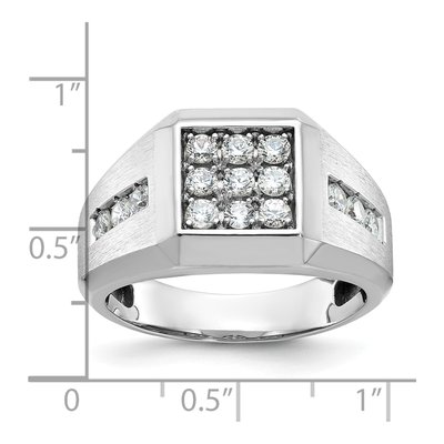 Men's 10K Yellow Gold Diamond Square Cluster Ring Mounting – view 8