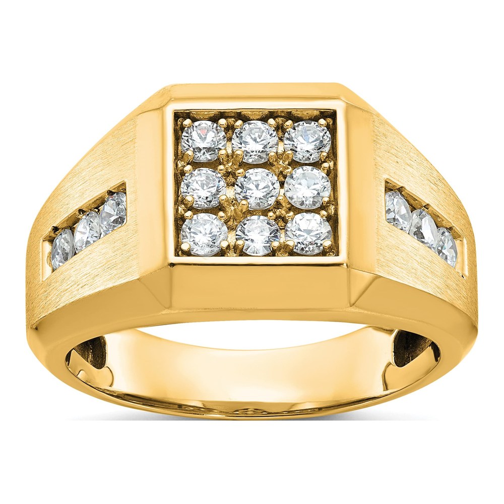Men's 10K Yellow Gold Diamond Square Cluster Ring Mounting
