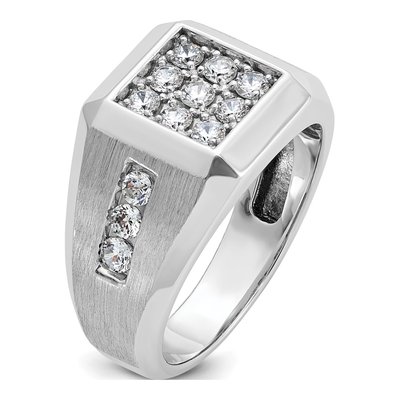 Men's 14K White Gold Diamond Cluster Ring Mounting – view 6