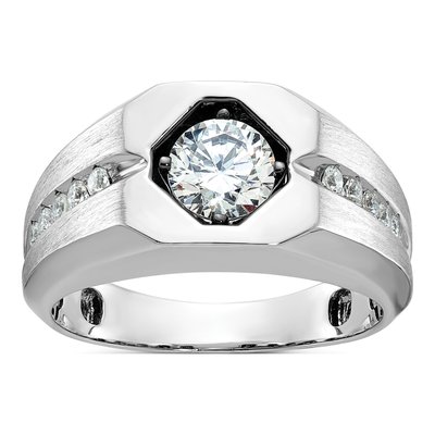 Men's 14K White Gold Diamond Ring Mounting
