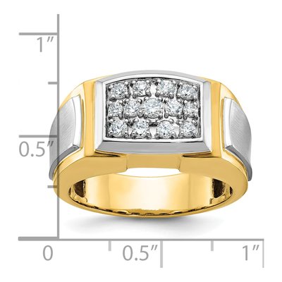 Men's 14K Yellow Gold Cluster Ring Mounting – view 3