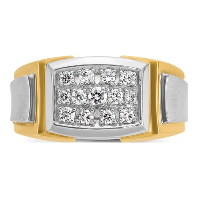 Men's 14K Yellow Gold Cluster Ring Mounting – view 6