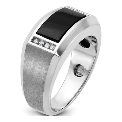 Men's 14K White Gold Onyx Ring Mounting – view 8