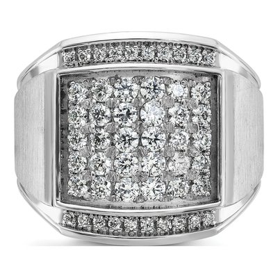 Men's 14K White Gold Cluster Ring Mounting – view 6