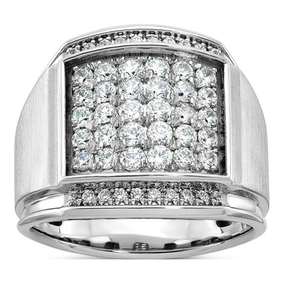 Men's 14K White Gold Cluster Ring Mounting
