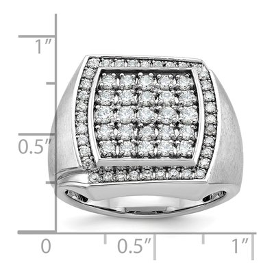 Men's 10K White Gold Diamond Cluster Ring Mounting – view 3