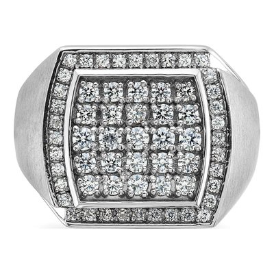 Men's 10K White Gold Diamond Cluster Ring Mounting – view 6