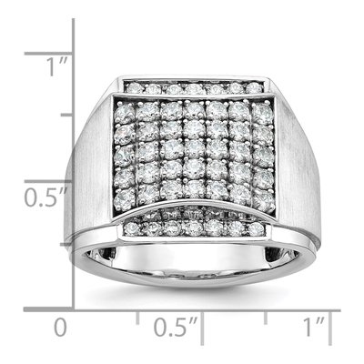 Men's 14K White Gold Diamond Cluster Ring Mounting – view 3