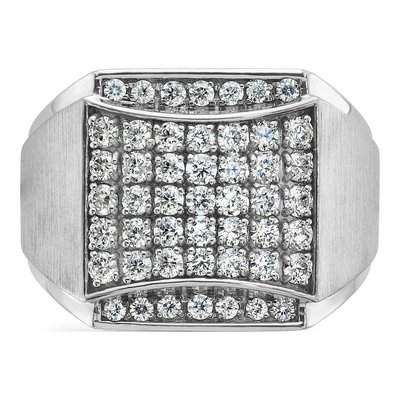 Men's 14K White Gold Diamond Cluster Ring Mounting – view 6
