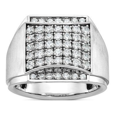 Men's 14K White Gold Diamond Cluster Ring Mounting