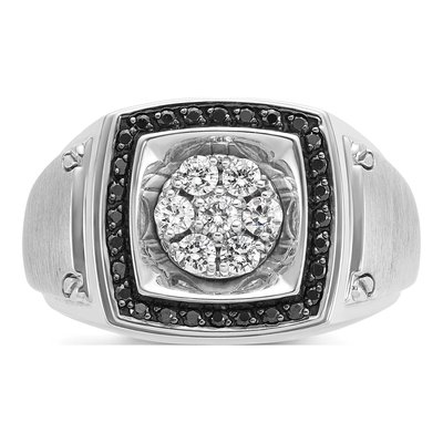 Men's 10K White Gold Diamond Halo Ring Mounting – view 6