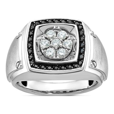 Men's 14K White Gold Halo Cluster Ring Mounting