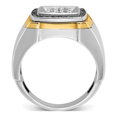 Men's 10K Two-Tone Gold Square Cluster Ring Mounting – view 2