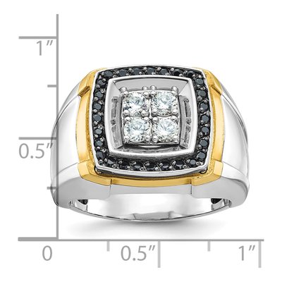 Men's 10K Two-Tone Gold Square Cluster Ring Mounting – view 3