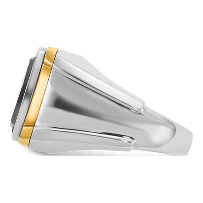 Men's 10K Two-Tone Gold Square Cluster Ring Mounting – view 5