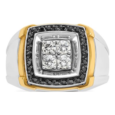 Men's 14K Two-Tone Gold Black Diamond Ring Mounting – view 6