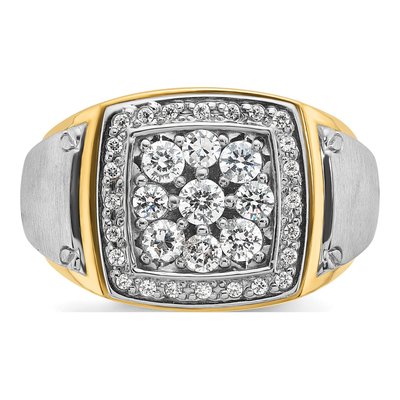 Men's 10K Two-Tone Gold Cluster Ring Mounting – view 6