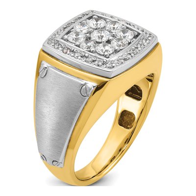 Men's 10K Two-Tone Gold Cluster Ring Mounting – view 8