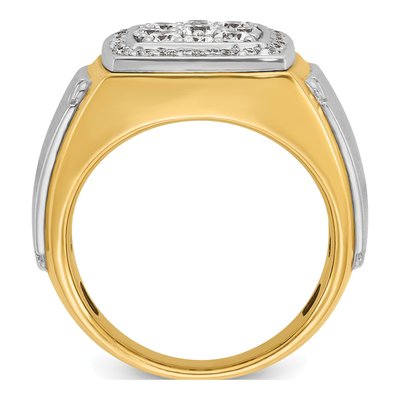 Men's 10K Two-Tone Gold 1 ct tw Diamond Cluster Ring – view 2