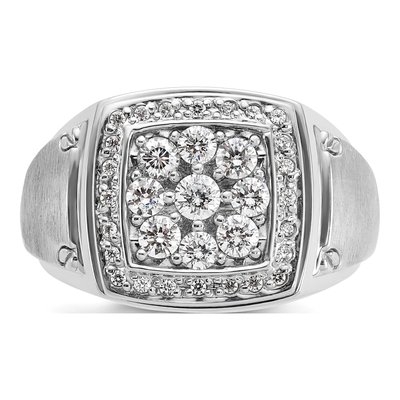 Men's 14K White Gold Halo Ring Mounting – view 4