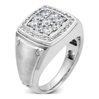Men's 14K White Gold Halo Ring Mounting – view 6